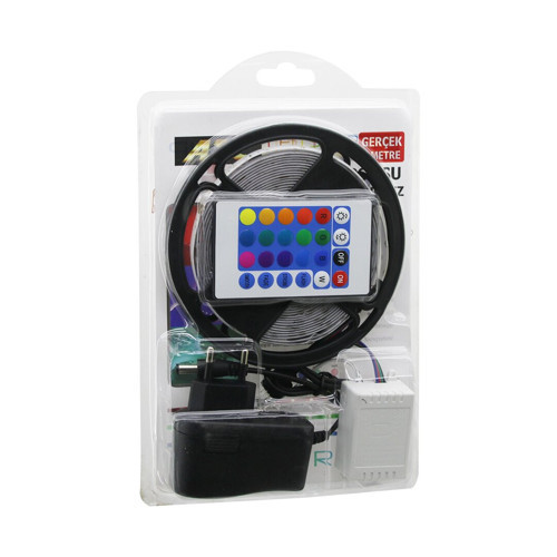 ATC LED STRIP EL-07-RUS-K 5MT KUMANDALI - ADAPTÖRLÜ RGB RENKLİ ŞERİT LED IP65=SU GEÇİRMEZ SMD=2835