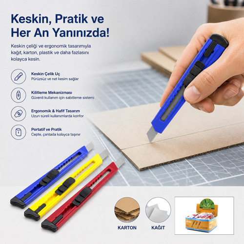 60 ADET KÜÇÜK PLASTİK FALÇATA MAKET BIÇAK (5264)