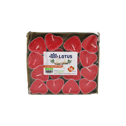 16PCS KALPLİ - KIRMIZI TEA LİGHT MUM (5264)