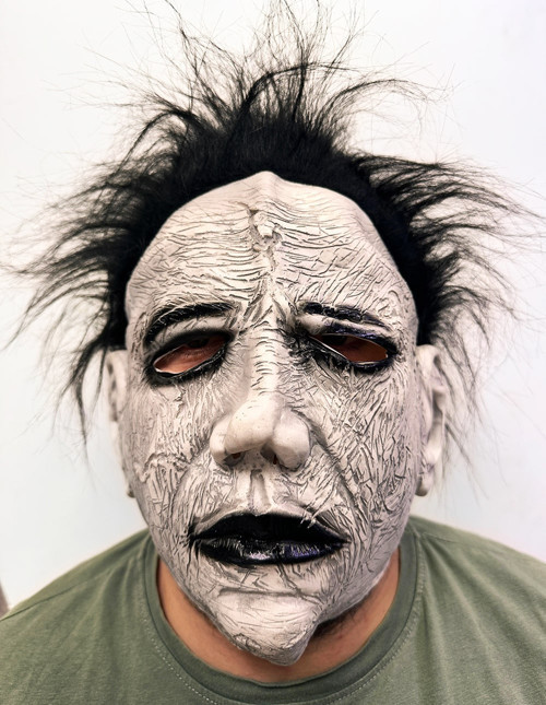 Siyah Saçlı Michael Myers Lateks Yüze Tam Yapışan Et Maske Korku Maskesi (5264)
