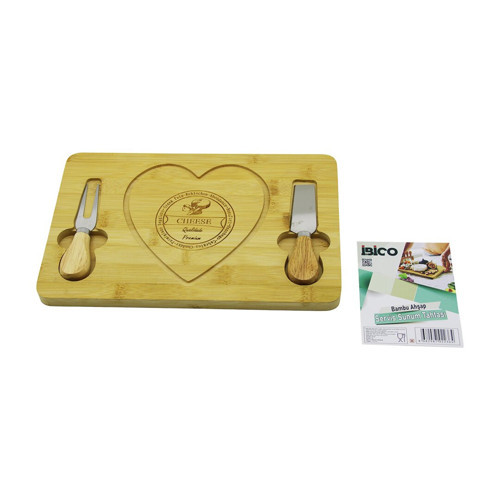 KALPLİ BIÇAK SAĞ-SOLAHŞAP BAMBU KAHVALTI PEYNİR SUNUM PANO2 BIÇAK=AHŞAP SAP19X29X1.5CM (5264)