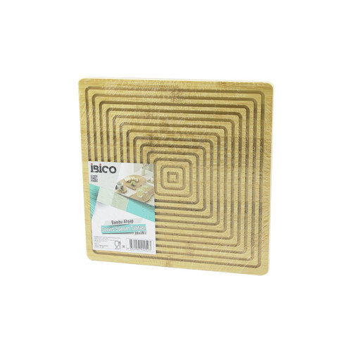 KARE ÇİFT TARAFLI=DÜZ - KANALLI AHŞAP BAMBU SUNUM TEPSİ 28X28CM (5264)
