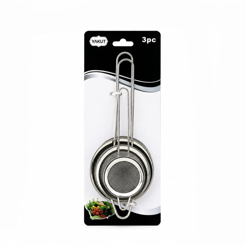 3PCS SET MİNİ= 5-7-8CM TEL SÜZGEÇ METAL ÇERÇECE METAL SAP=8.5-10.5-10.5CM (5264)