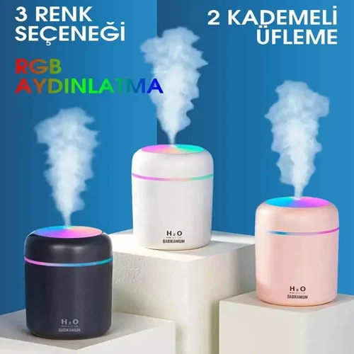 H2O LED Işıklı Mini Oda Hava Nemlendirici (5264)