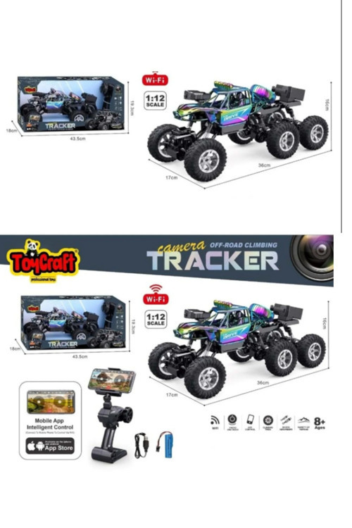 Kameralı 1:12 Telefon Kontrollü Off Road Araba Şarjlı, Duman Efektli, 6 Kanal Rc Araç