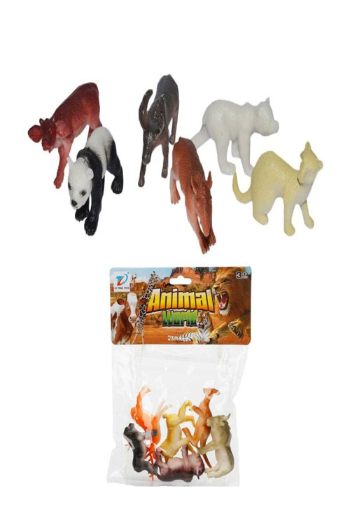 Vahşi Hayvanlar 6 Lı Ayakta Durabilen Set Pandalı 6 Cm