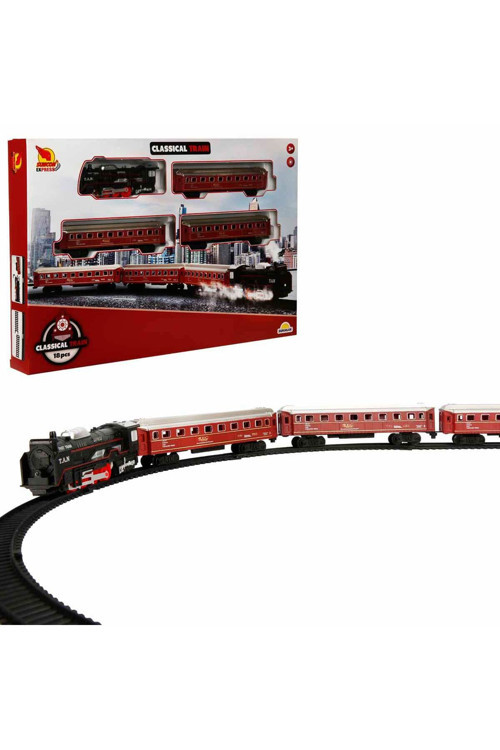 Işıklı Tren Seti Express Lokomotif Raylı 18 Parça