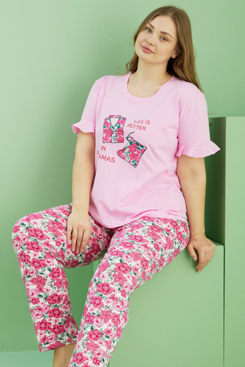 Curve Büyük Beden Battal Boy Pamuklu Pijama Takım25113746