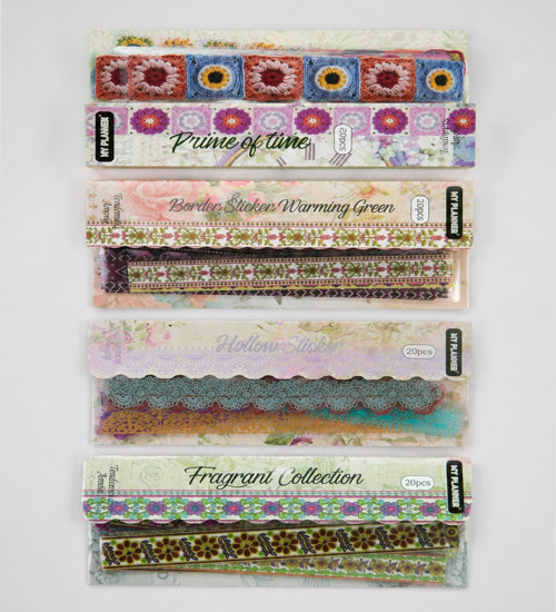 Şeffaf Vintage Bordür Scrapbook Sticker Seti