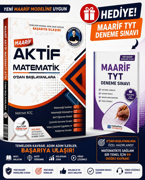 AKTİF TYT MATEMATİK 2028 MAARİF MODEL-MAARİF TYT DENEME SINAVI HEDİYELİ!!