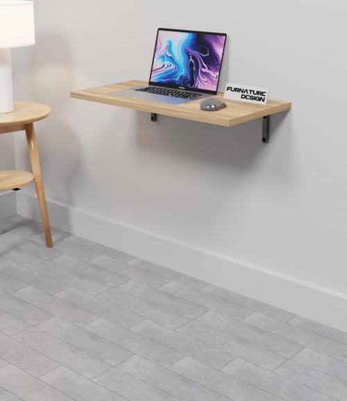 Katlanabilir Duvar Masa 60x30 Cm Duvara Monte Kırma Bilgisayar - Atlantik Çam 