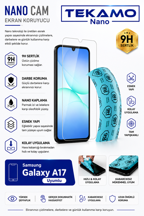 Samsung Galaxy A17 Uyumlu Nano Cam Ekran Koruyucu