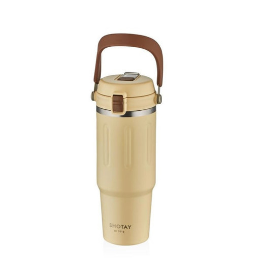 ST-8168 Çift Kullanım Pipetli/Rahat İçim Beyaz 900ml Çelik Termos
