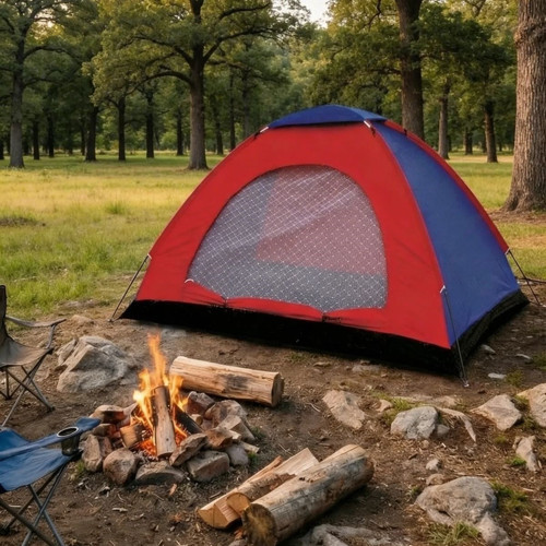 6 Kişilik Manuel Kurulum Kamp Çadırı – Aile, Doğa, Piknik ve Outdoor Kamp Çadırı 220x250x150 cm (563
