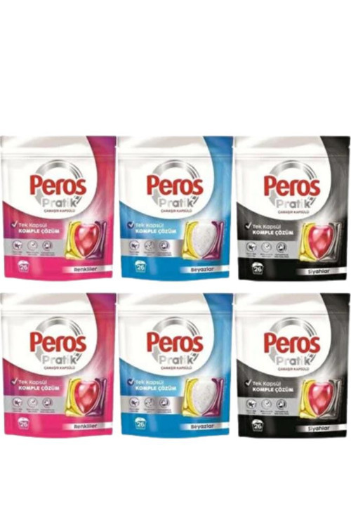 Pratik Matik Çamaşır Deterjanı Kapsülü - Tableti 156 Adet (6PK*26) (Karma Set)