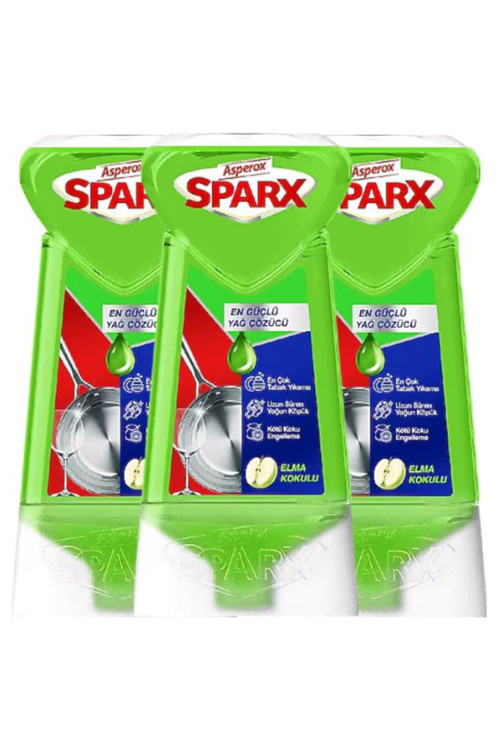 Sparx Diamond Plus 650 ml Elma Sıvı Bulaşık Deterjanı (3 adet)