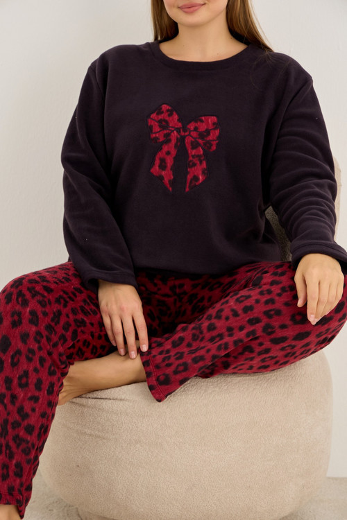 Beden Polar Kışlık Örme Pijama Takım