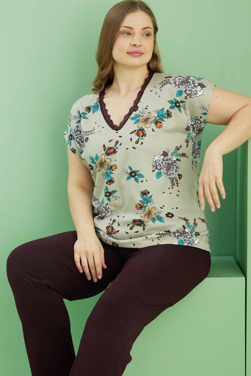 Curve Büyük Beden Battal Boy Pamuklu Pijama Takım25113804