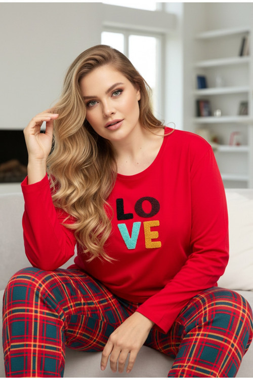 Curve Büyük Beden Battal Boy Pamuklu Pijama Takım25240814