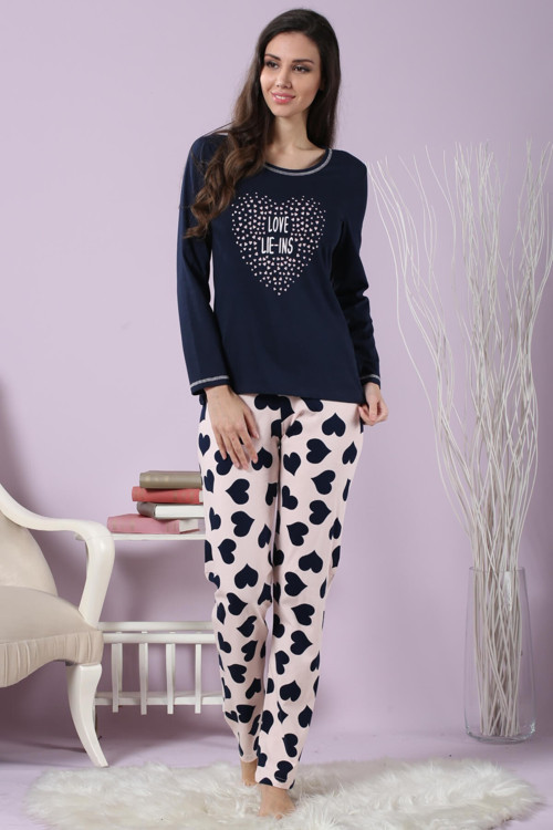 Kadın Desenli Pijama Takımı 63082 .