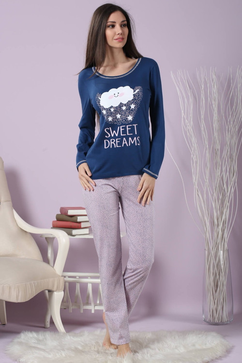 Kadın Desenli Pijama Takımı 63087 .