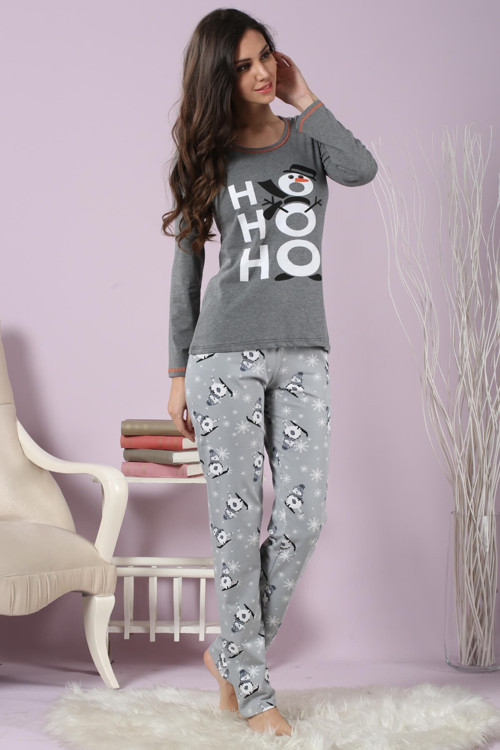 Kadın Desenli Pijama Takımı 63110 .