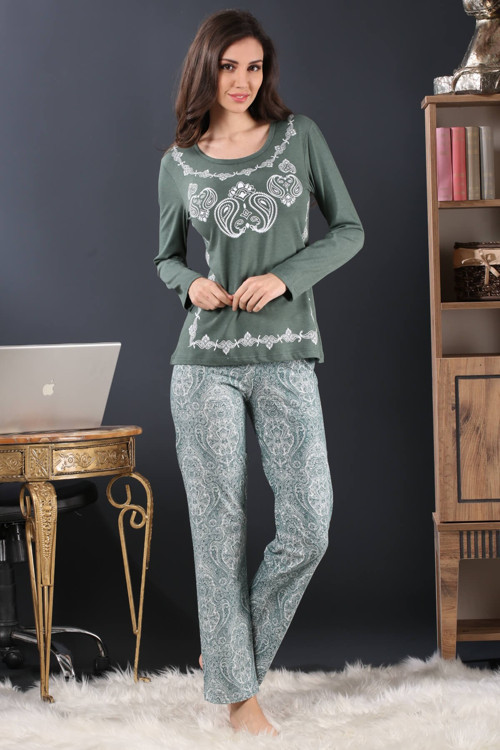 Kadın Desenli Pijama Takımı 63141 .
