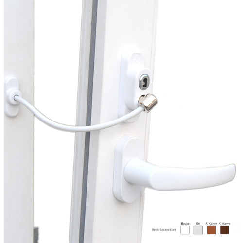 Anahtarlı Halatlı Pvc Kapı Pencere Emniyet Kilidi (5639)