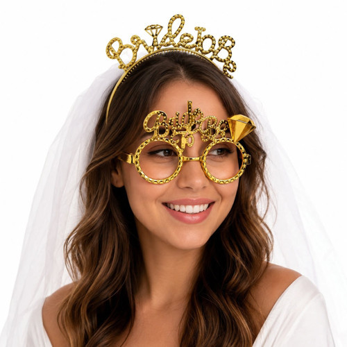Bride To Be Gold Taç ve Parti Gözlüğü Seti (5639)