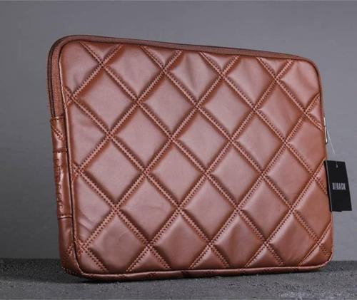 Kapitone Laptop Çantası Taba