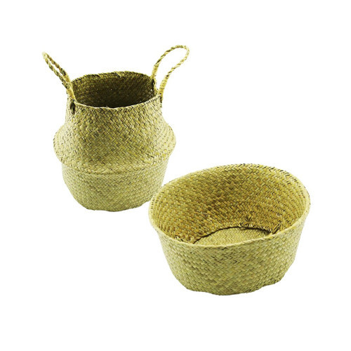 2IN1: KULPLU - KULPSUZ HASIR ORGANİZER SEPET Ç: 33---25CMY:15-30CM (5639)