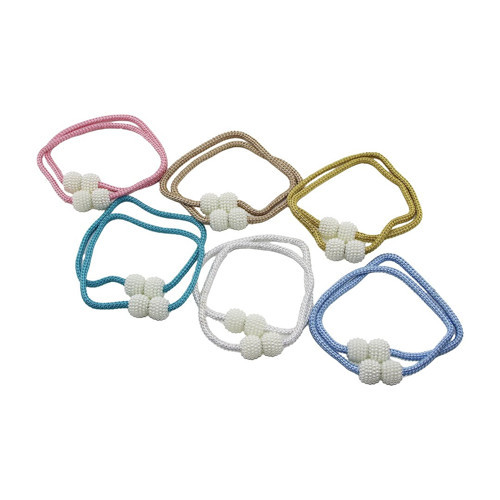 2PCS BONCUK TOPLU - MIKNATISLI RENKLİ PERDE İPİ (5639)