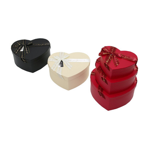 3PCS KALP MAT MİX RENKLİ KARTON HEDİYE KUTUSU KURDELALI 22X20-19X17-16X14CM (5639)