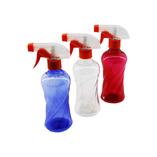 350ML RENKLİ ŞEFFAF UZUN - PLASTİK - BURGULU BOŞ SPREY PÜSKÜRTÜCÜ ŞİŞE (5639)