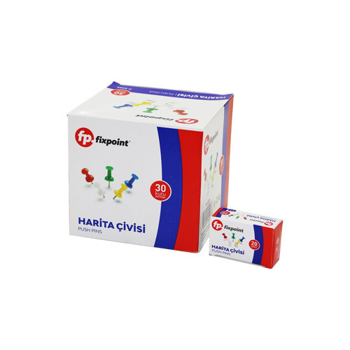 600 ADET HARİTA ÇİVİSİ RENKLİ = 20PCS X 30 (5639)