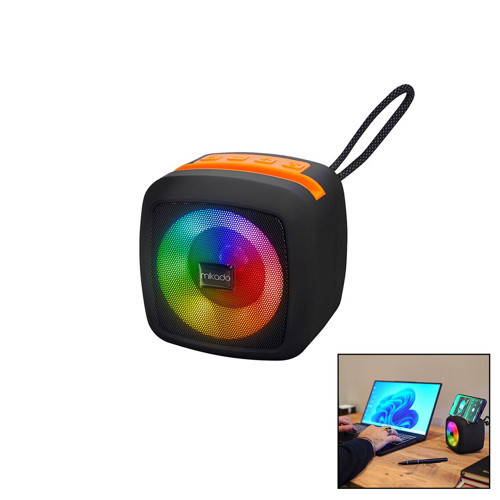 SİYAH KABLOSUZ HOPARLÖR - SPEAKER TAŞINABİLİR IŞIKLI USB ŞARJLI BT - TF CARD 10 MT MENZİL 1200mAH Pİ