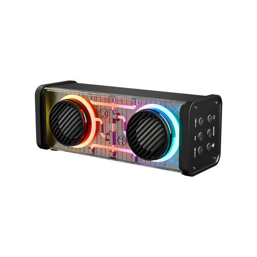 SİYAH KABLOSUZ HOPARLÖR - SPEAKER TAŞINABİLİR MP3 IŞIKLI USB ŞARJLI BT - AUX - TES 10 MT MENZİL 1200
