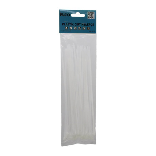 25PCS BEYAZ 3.6X200MM PLASTİK CIRT KELEPÇE (5639)