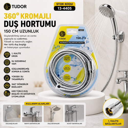 360° - METAL DUŞ HORTUMU 150CM VAKUMLU AMBALAJ (5639)