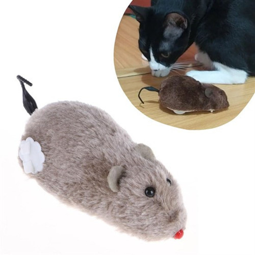Kurmalı Kedi Eğitim Oyuncağı Tüylü Peluş Fare Yakalama İnteraktif Sevimli Eğlenceli Oyuncak (5639)
