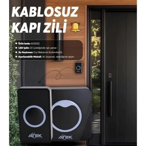 Kablosuz Su Geçirmez Kapı Zili (5639)