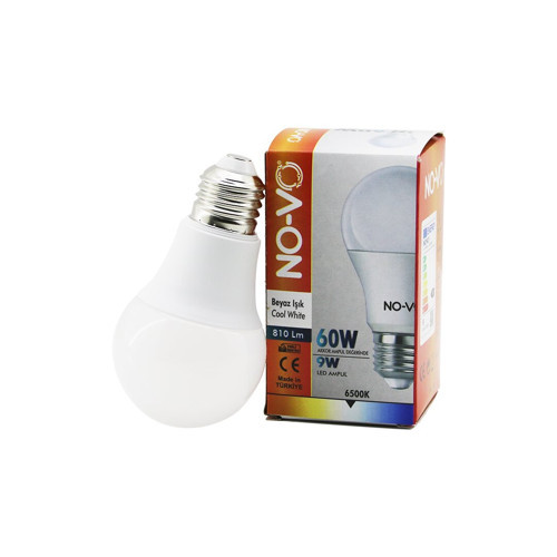 NO-VO 9W=60W E27 BEYAZ LED AMPUL 6500K - 810Lm (5639)