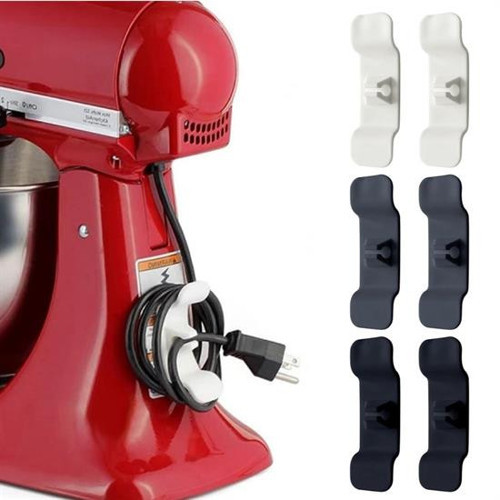 6'lı Pratik Kablo Toparlayıcı Yapışkanlı Klips Mutfak Air Fryer Kettle Kahve Tost Makinası (