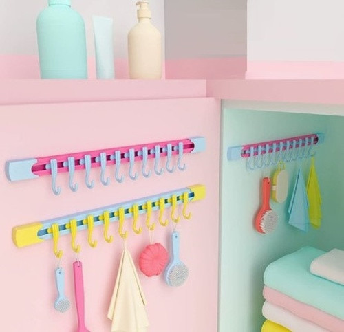 10 Kancalı Raylı Mutfak ve Banyo Düzenleyici Askı 30 cm (5639)