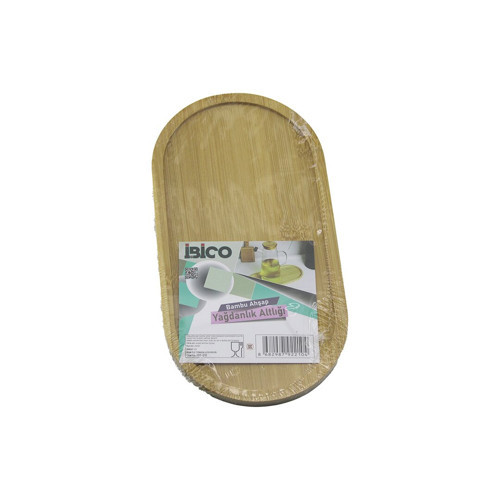OVAL AHŞAP BAMBU YAĞDANLIK ALTLIK MİNİ TEPSİ 12 X 23.3 X 0.8CM (5639)
