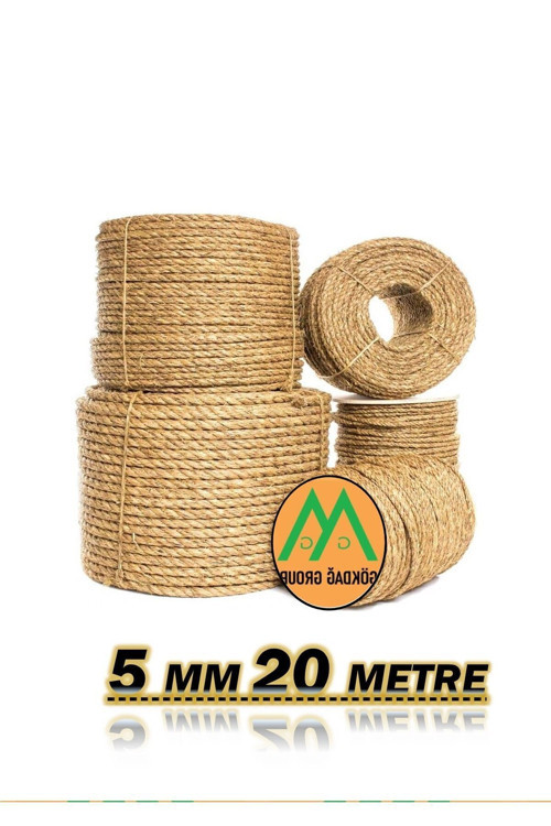 Kenevir Halat Kendir İp Jüt Halat 5 Mm 20 Metre