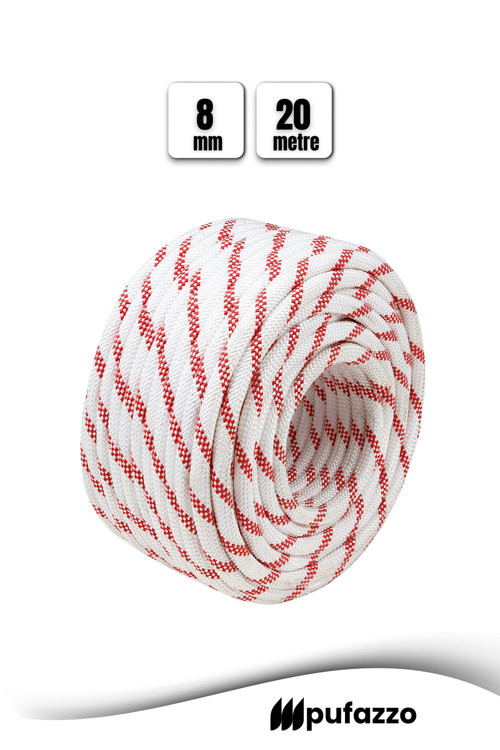 İskota Halat 8Mm 20M - Polyester Örme Halat – Dayanıklı Gemici, Denizci, Kamp Ve Dağcı İpi