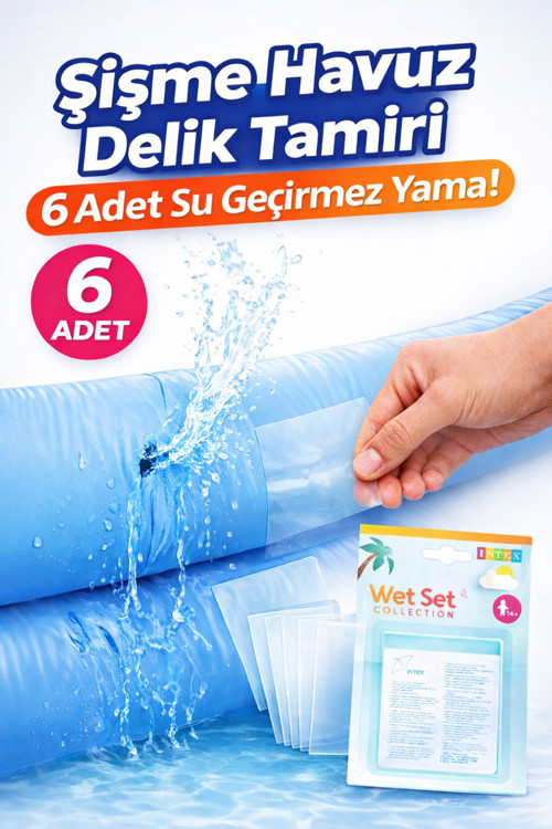 6’Lı Havuz Yama Seti – Su Geçirmez Tamir Bandı | Delik Ve Yırtık Onarıcı Pvc Patch