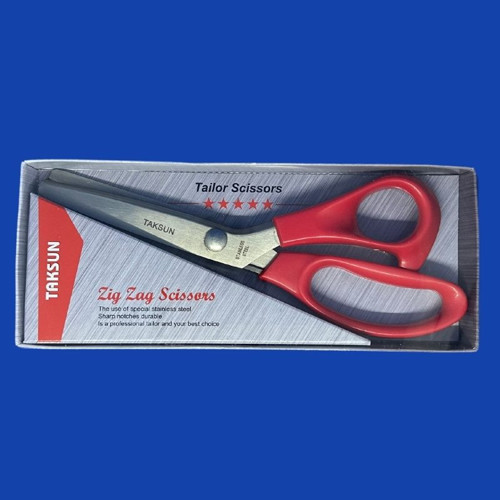 Makas Plastik Saplı Sürfile Zigzag 9" (23cm) Kırmızı