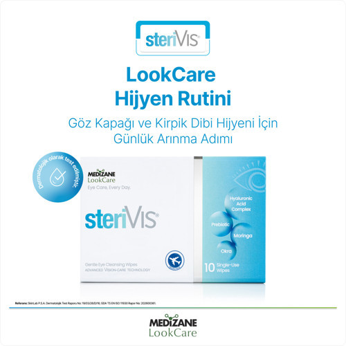 LookCare SteriVIS Hassas Göz Temizleme Mendili 10lu